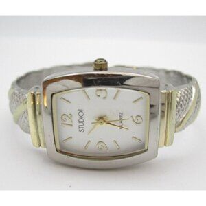 Women Studio Time Quartz WR Analog 24mm Bangle Watch (H570) "New Battery"